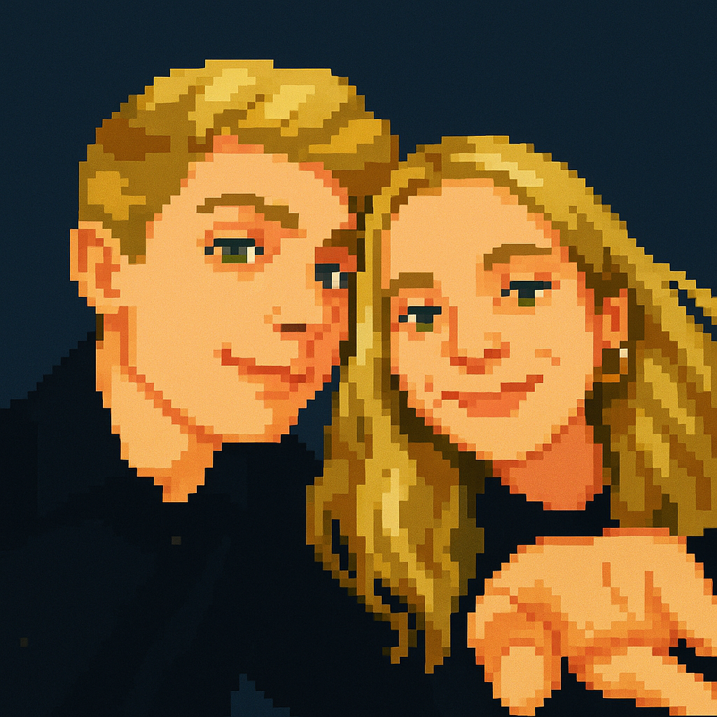 Eduardo e Victoria pixel art